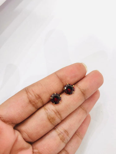 Red Gem Stone Earrings
